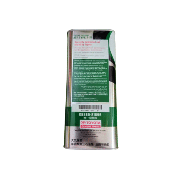 Toyota ATF Type T-IV Automatic Transmission Fluid – 4L - Image 2